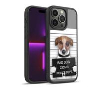 Head Case Designs Bad Dog Mugshot Funny Animals Gel Armour Case [Military Grade Protection] Compatible With Apple iPhone 14 Pro