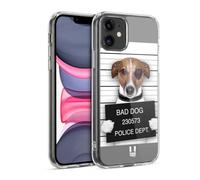 Head Case Designs Bad Dog Mugshot Funny Animals Gel Case [Military Grade Protection] Compatible with Apple iPhone 11 and Compatible with MagSafe