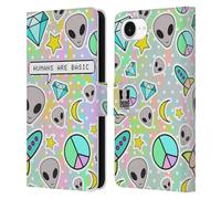 Head Case Designs Basic Humans Aliens Leather Wallet Case Compatible With Apple iPhone 16e