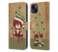 Head Case Designs Bear Christmas Classics Leather Wallet Case Compatible With Apple iPhone 15 Plus
