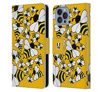 Head Case Designs Big Bee Bugged Life Leather Wallet Case Compatible With Apple iPhone 14