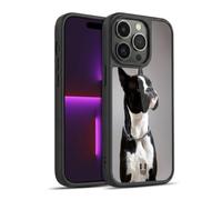Head Case Designs Black And White Dog Boxer Popular Dog Breeds Gel Armour Case [Military Grade Protection] Compatible With Apple iPhone 14 Pro