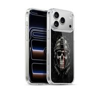 Head Case Designs Black Helmet Skull Football USA American Flag Gel Case [Military Grade Protection] Compatible with Apple iPhone 17 Pro Max and Compatible with MagSafe