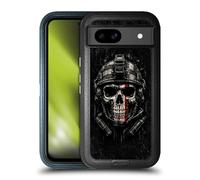 Head Case Designs Black Helmet Skull Football USA American Flag Ultra-Armoured Shockproof Case [Military Grade Protection] Compatible With Google Pixel 8a