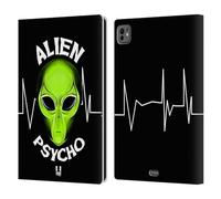 Head Case Designs Black Psycho Aliens Leather Wallet Case Compatible With Apple iPad Pro 11 M4 2024