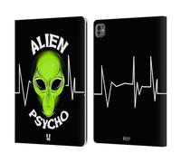 Head Case Designs Black Psycho Aliens Leather Wallet Case Compatible With Apple iPad Pro 13 M4 2024