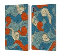 Head Case Designs Blue And Orange Vivid Swirls Leather Wallet Case Compatible With Apple iPad Pro 11 M4 2024