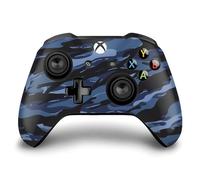 Head Case Designs Blue Camo Camouflage Vinyl Sticker Gaming Skin Decal Cover Compatible With Xbox One S/X Controller