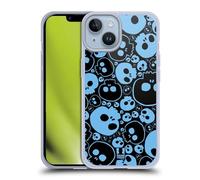 Head Case Designs Blue Jazzy Skulls Gel Case [Military Grade Protection] Compatible with Apple iPhone 14 and Compatible with MagSafe