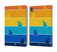 Head Case Designs Bold Stripes Shark Prints Leather Wallet Case Compatible With Apple iPad Pro 13 M4 2024