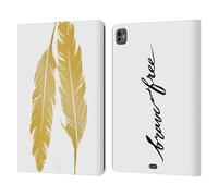 Head Case Designs Brave And Free Grand As Gold Leather Wallet Case Compatible With Apple iPad Pro 13 M4 2024
