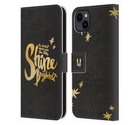 Head Case Designs Brightest Grand As Gold Leather Wallet Case Compatible With Apple iPhone 15 Plus