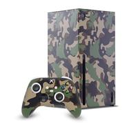 Head Case Designs Brown And Green Camo Camouflage Game Console Wrap and Game Controller Skin Bundle Compatible With Xbox Series X