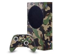 Head Case Designs Brown And Green Camo Camouflage Game Console Wrap and Game Controller Skin Bundle Compatible With Xbox Series S