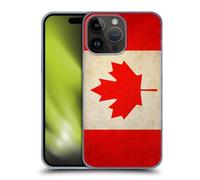 Head Case Designs Canada Canadian Maple Leaf Vintage Flags Hard Back Case Compatible With Apple iPhone 15 Pro Max