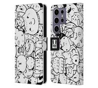 Head Case Designs Cats Doodle Galore Leather Wallet Case Compatible with Samsung Galaxy S25 Ultra
