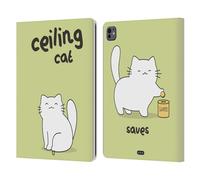 Head Case Designs Ceiling Cat Saves Avocado Ceiling Cat Vs Basement Cat Leather Wallet Case Compatible With Apple iPad Pro 13 M4 2024