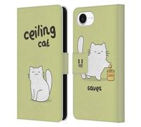 Head Case Designs Ceiling Cat Saves Avocado Ceiling Cat Vs Basement Cat Leather Wallet Case Compatible With Apple iPhone 16e