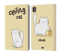 Head Case Designs Ceiling Cat Saves Vanilla Ceiling Cat Vs Basement Cat Leather Wallet Case Compatible With Apple iPad Pro 11 M4 2024