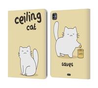 Head Case Designs Ceiling Cat Saves Vanilla Ceiling Cat Vs Basement Cat Leather Wallet Case Compatible With Apple iPad Pro 13 M4 2024