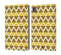 Head Case Designs Colony Busy Bee Patterns Leather Wallet Case Compatible With Apple iPad Pro 11 M4 2024