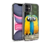 Head Case Designs Colourful Macaw Parrot Couple Iconic Fauna Gel Case [Military Grade Protection] Compatible with Apple iPhone 11 and Compatible with MagSafe