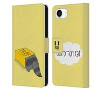 Head Case Designs Contort Wilbur The Cat Leather Wallet Case Compatible With Apple iPhone 16e