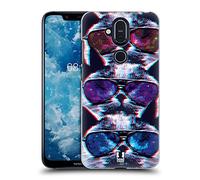 Head Case Designs Cool Strange Cats Hard Back Case Compatible for Nokia 8.1 / X7