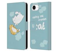 Head Case Designs Creation Of Cat Ceiling Cat Vs Basement Cat Leather Wallet Case Compatible With Apple iPhone 16e