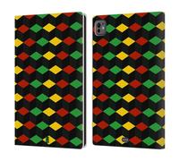 Head Case Designs Cubism Rasta Colour Patterns Leather Wallet Case Compatible With Apple iPad Pro 11 M4 2024