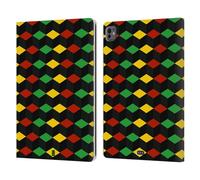 Head Case Designs Cubism Rasta Colour Patterns Leather Wallet Case Compatible With Apple iPad Pro 13 M4 2024
