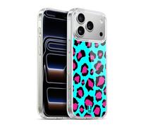 Head Case Designs Cyan Leopard Mad Prints Gel Case [Military Grade Protection] Compatible with Apple iPhone 17 Pro Max and Compatible with MagSafe
