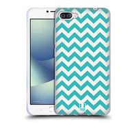 Head Case Designs Cyan Zigzag Soft Gel Case Compatible With Zenfone 4 Max/Pro / ZC554KL