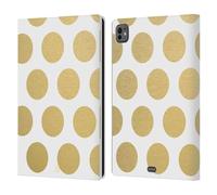 Head Case Designs Dots Grand As Gold Leather Wallet Case Compatible With Apple iPad Pro 11 M4 2024
