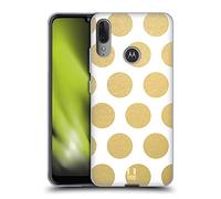 Head Case Designs Dots Grand As Gold Soft Gel Case and Matching Wallpaper Compatible With Motorola Moto E6 Plus
