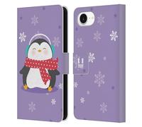 Head Case Designs Dotted Scarf Kawaii Christmas Penguins Leather Wallet Case Compatible With Apple iPhone 16e