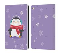 Head Case Designs Dotted Scarf Kawaii Christmas Penguins Leather Wallet Case Compatible With Apple iPad Air 2 (2014)