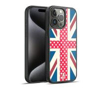 Head Case Designs Electric Crimson Dots Union Jack Collection Gel Armour Case [Military Grade Protection] Compatible With Apple iPhone 15 Pro Max