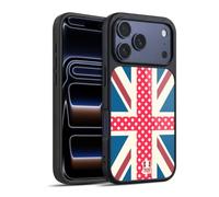 Head Case Designs Electric Crimson Dots Union Jack Collection Gel Armour Case [Military Grade Protection] Compatible With Apple iPhone 17 Pro