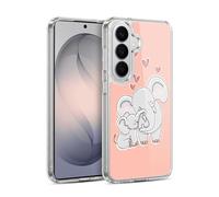Head Case Designs Elephant Animal With Offspring Gel Case [Military Grade Protection] Compatible with Samsung Galaxy S26 and Compatible with MagSafe
