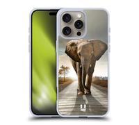 Head Case Designs Elephant Walking On The Road Wildlife Gel Case [Military Grade Protection] Compatible with Apple iPhone 16 Pro Max and Compatible with MagSafe