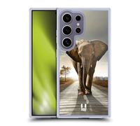 Head Case Designs Elephant Walking On The Road Wildlife Gel Case [Military Grade Protection] Compatible With Samsung Galaxy S25 Ultra
