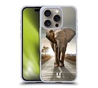 Head Case Designs Elephant Walking On The Road Wildlife Gel Case [Military Grade Protection] Compatible with Apple iPhone 16 Pro and Compatible with MagSafe