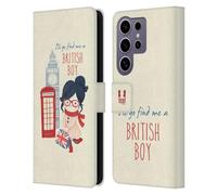 Head Case Designs Find A British Boy London Best Leather Wallet Case Compatible with Samsung Galaxy S25 Ultra