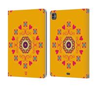 Head Case Designs Flowers And Hearts Kaleidoscope Bohemian Patterns Leather Wallet Case Compatible With Apple iPad Pro 13 M4 2024