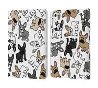 Head Case Designs French Bulldog Dog Breed Patterns Leather Wallet Case Compatible With Apple iPad Air 11 2020/2022/2024/2025