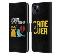 Head Case Designs Game Over Pop Trends Leather Wallet Case Compatible With Apple iPhone 15 Plus