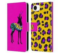 Head Case Designs Gazelle Patterned Animal Silhouettes Leather Wallet Case Compatible With Apple iPhone 16e
