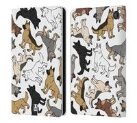 Head Case Designs German Shepherd Dog Breed Patterns Leather Wallet Case Compatible With Amazon Fire 7 2022