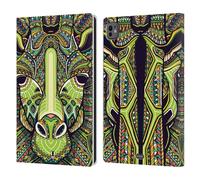 Head Case Designs Giraffe Aztec Animal Faces 2 Leather Wallet Case Compatible With Apple iPad Pro 11 M4/M5 2024/2025